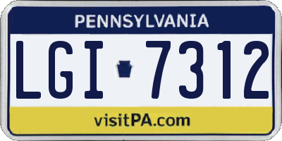 PA license plate LGI7312
