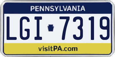 PA license plate LGI7319
