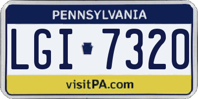 PA license plate LGI7320