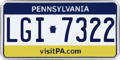 PA license plate LGI7322