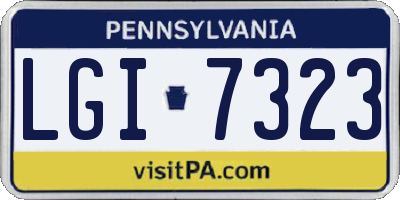 PA license plate LGI7323