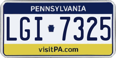 PA license plate LGI7325
