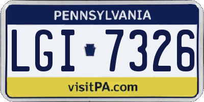 PA license plate LGI7326