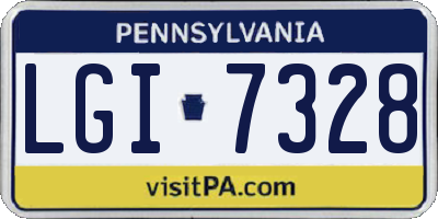 PA license plate LGI7328