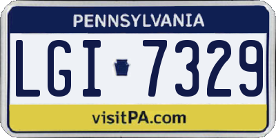 PA license plate LGI7329