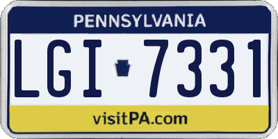 PA license plate LGI7331