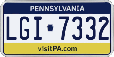 PA license plate LGI7332