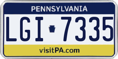PA license plate LGI7335