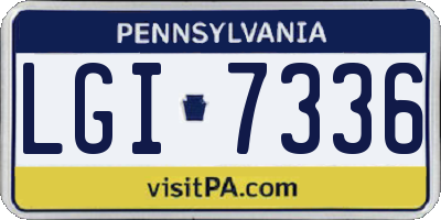 PA license plate LGI7336