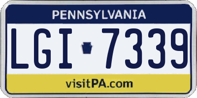 PA license plate LGI7339