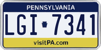 PA license plate LGI7341