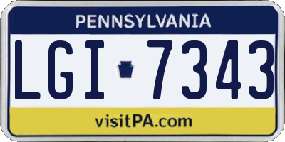 PA license plate LGI7343