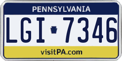 PA license plate LGI7346