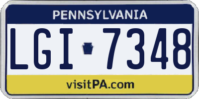PA license plate LGI7348
