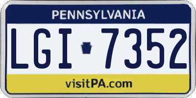 PA license plate LGI7352