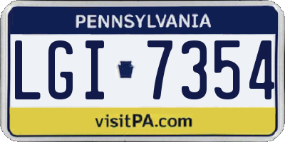 PA license plate LGI7354
