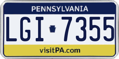 PA license plate LGI7355