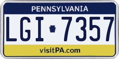 PA license plate LGI7357