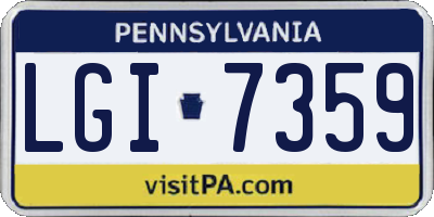 PA license plate LGI7359