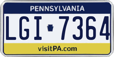PA license plate LGI7364
