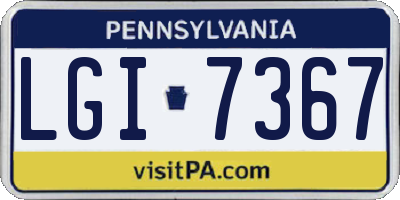 PA license plate LGI7367