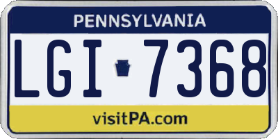 PA license plate LGI7368