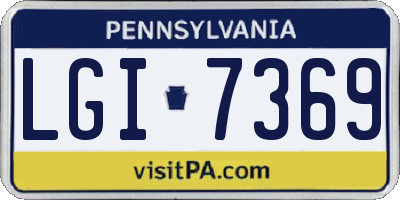 PA license plate LGI7369