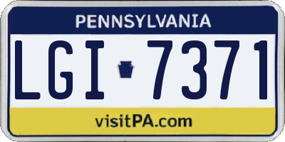 PA license plate LGI7371