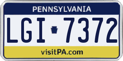 PA license plate LGI7372