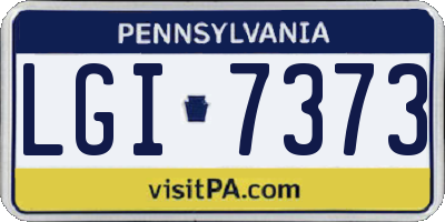 PA license plate LGI7373