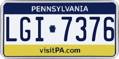PA license plate LGI7376