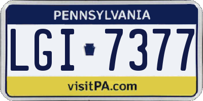 PA license plate LGI7377
