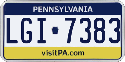 PA license plate LGI7383