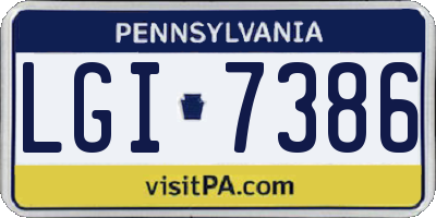 PA license plate LGI7386
