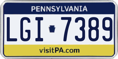 PA license plate LGI7389