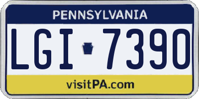 PA license plate LGI7390