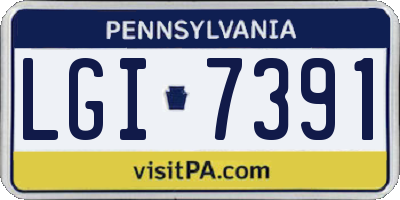 PA license plate LGI7391