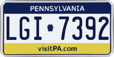 PA license plate LGI7392