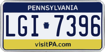 PA license plate LGI7396