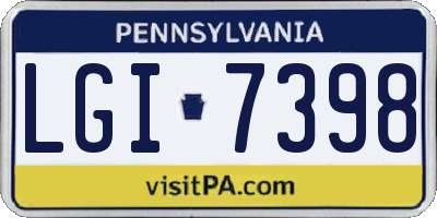 PA license plate LGI7398