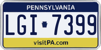 PA license plate LGI7399