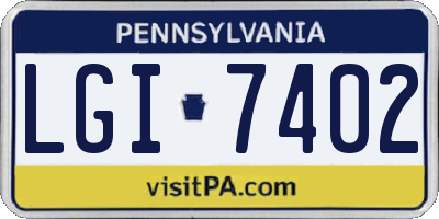 PA license plate LGI7402