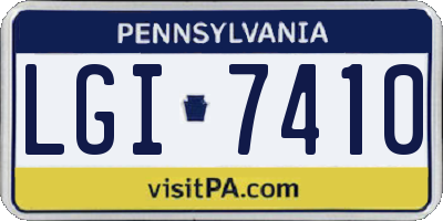 PA license plate LGI7410