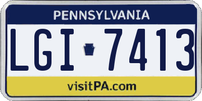 PA license plate LGI7413