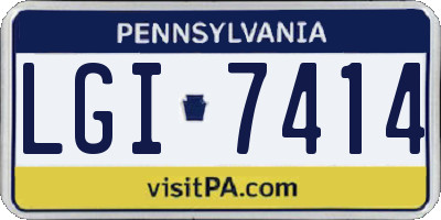 PA license plate LGI7414