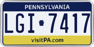PA license plate LGI7417