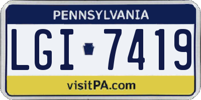PA license plate LGI7419