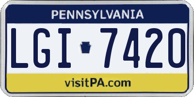 PA license plate LGI7420