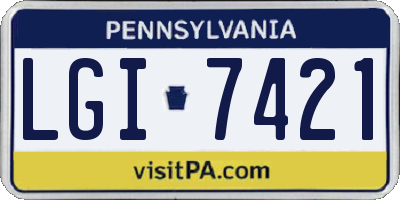 PA license plate LGI7421