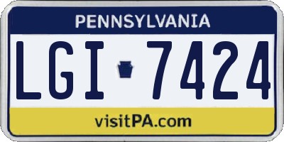 PA license plate LGI7424